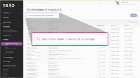 Document requests page in Xello. The search bar is highlighted